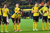 Borussia Dortmund players after their 3-2 loss to AS Monaco in the Champions League.