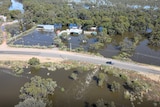 A home flooded by the Darling River at Menindee. 