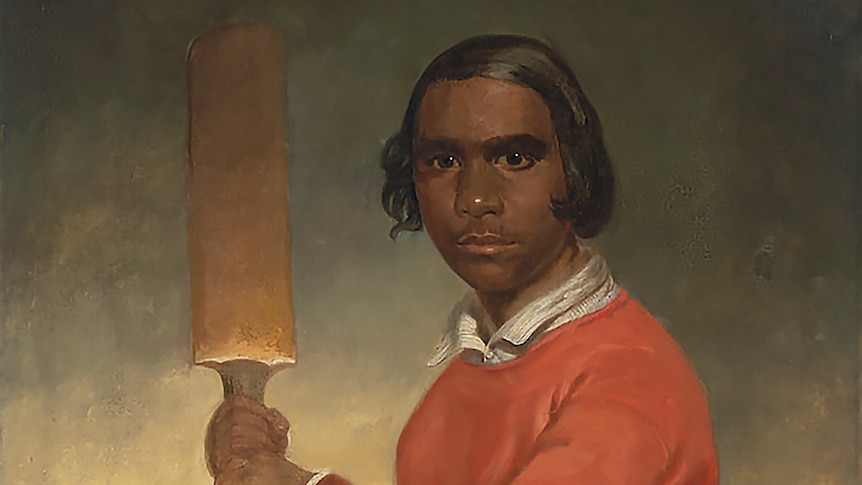 Painting: J. M. Crossland 'Portrait of Nannultera, a young Poonindie cricketer' 1854