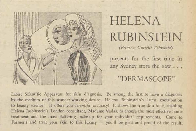 Helena Rubinstein advertisement in the Australian Women's Weekly, 1938.