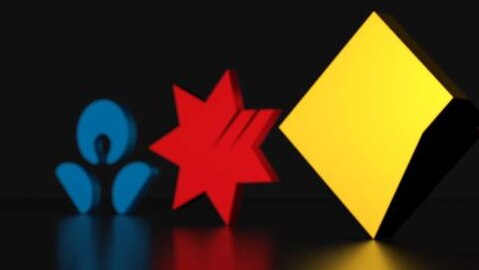 Logo of Australian banks ANZ, NAB and Commonwealth.