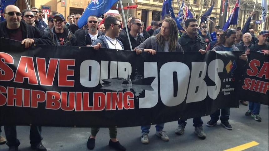 Protest in Adelaide to save shipbuilding