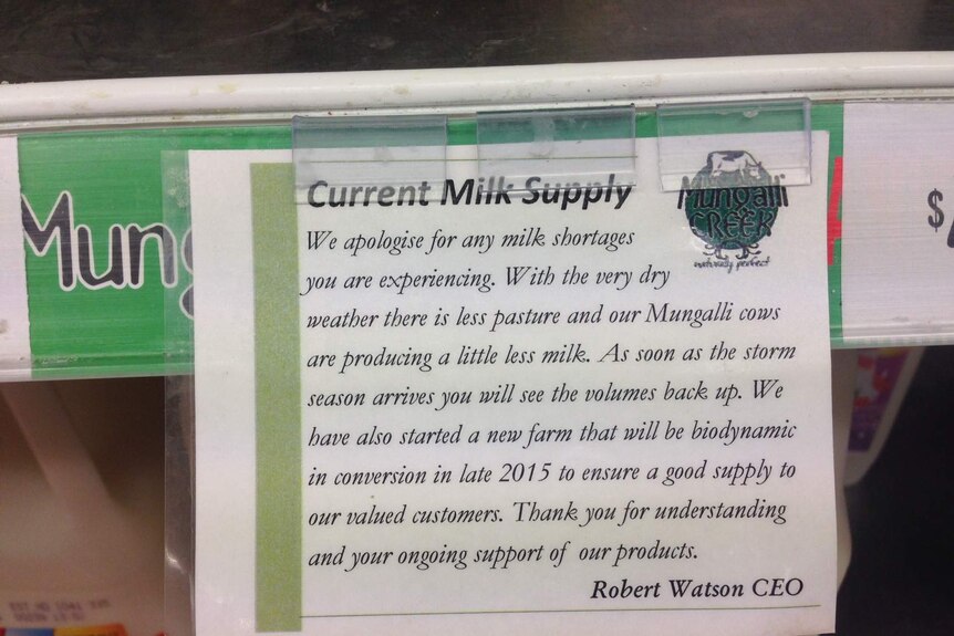 Mungalli Creek Farm suffer milk shortage