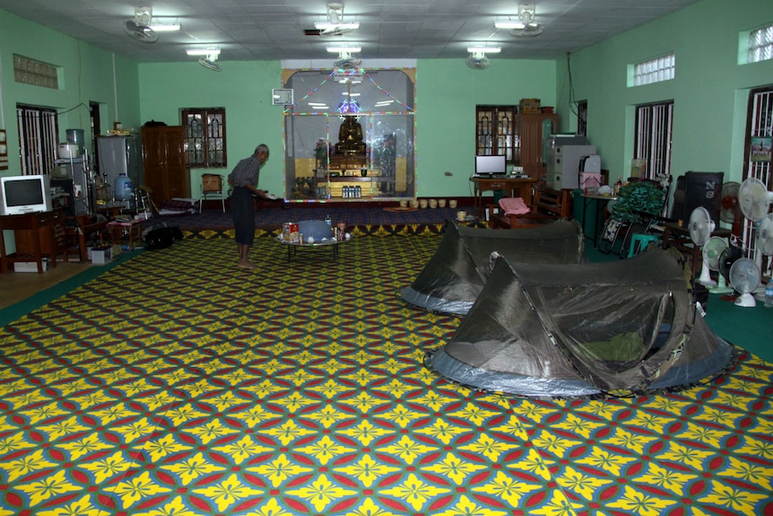 Inside the monastery Kone Dan in western Burma, where the Foreign Correspondent crew spent the night.