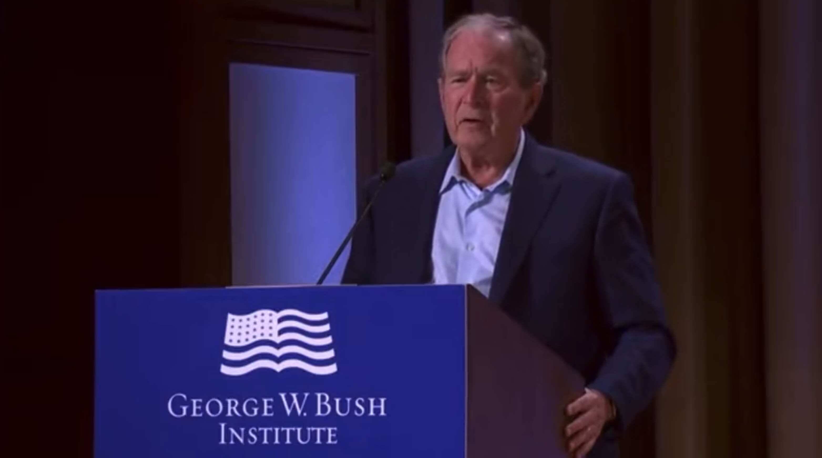 Former US president George W Bush calls Iraq invasion 'unjustified' and ...