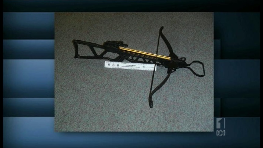 Woman shot with crossbow