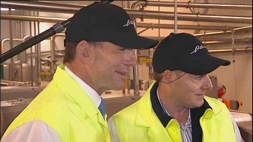 The Opposition leader at Devonport's  Petuna factory