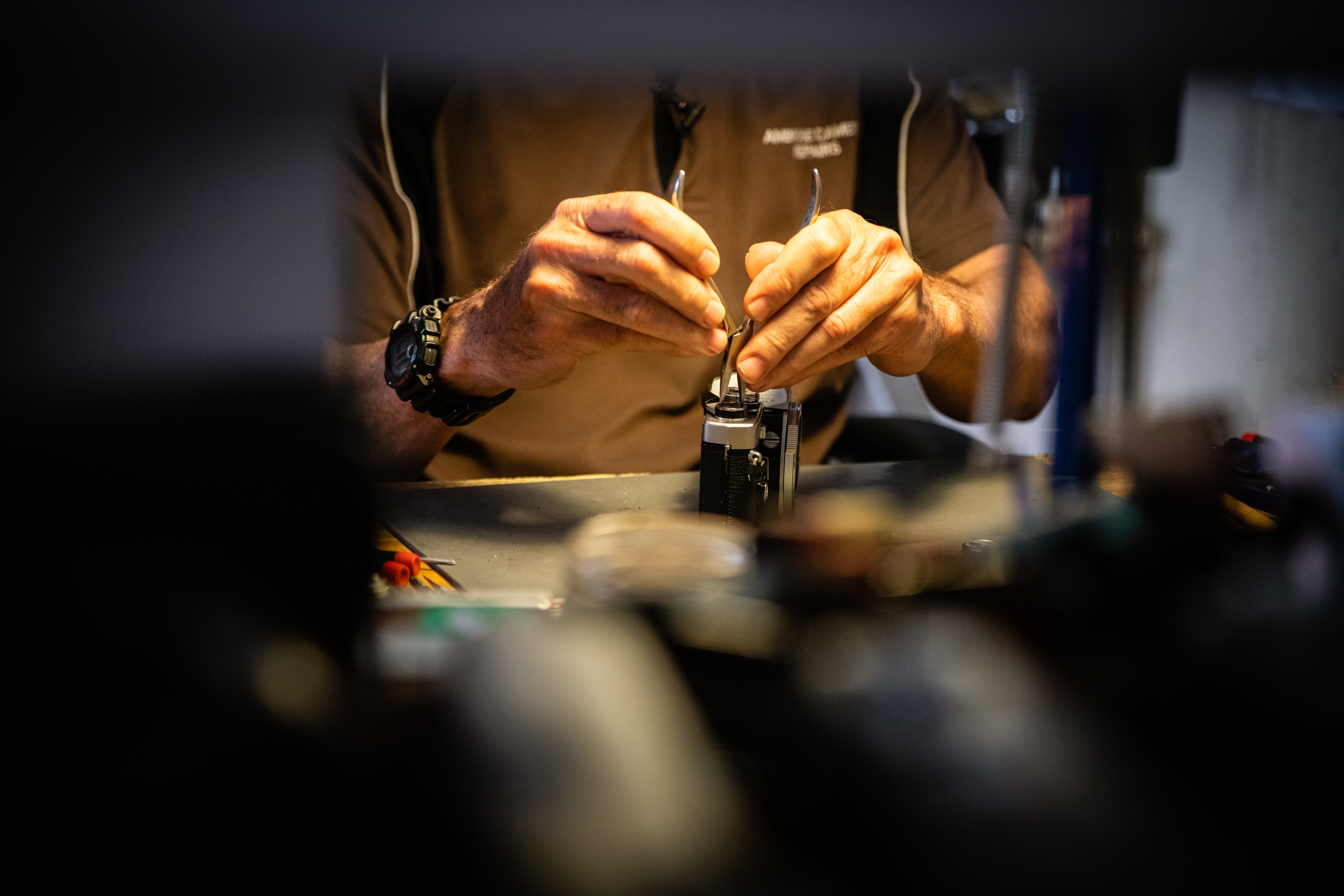 Clinton Howe in his workshop.