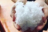 Hail collected from outside ABC Alice Springs