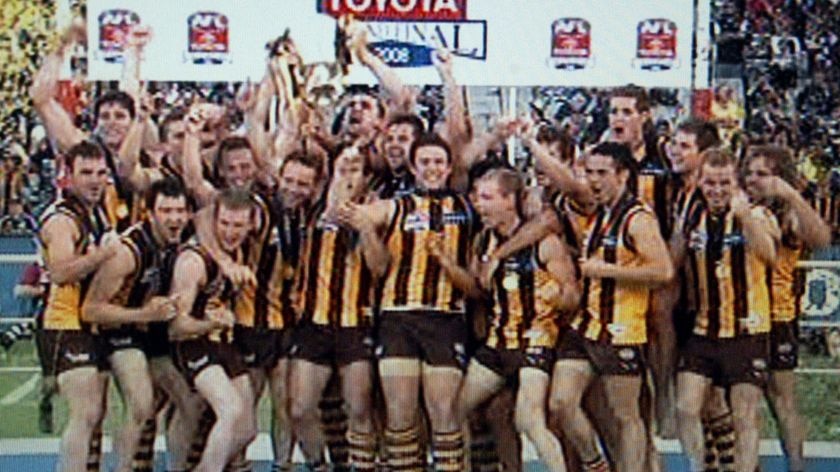 Hawthorn celebrate winning the 2008 AFL grand final