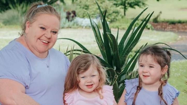 Stacey Knowles pictured with her daughters Caitlyn and Indiana.