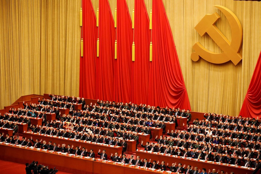 习近平在中国共产党代表大会上投票。