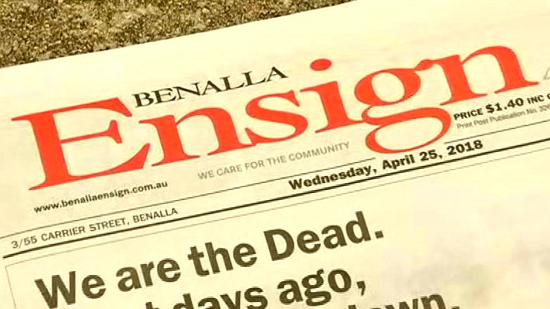 The front page masthead of the Benella Ensign newspaper.