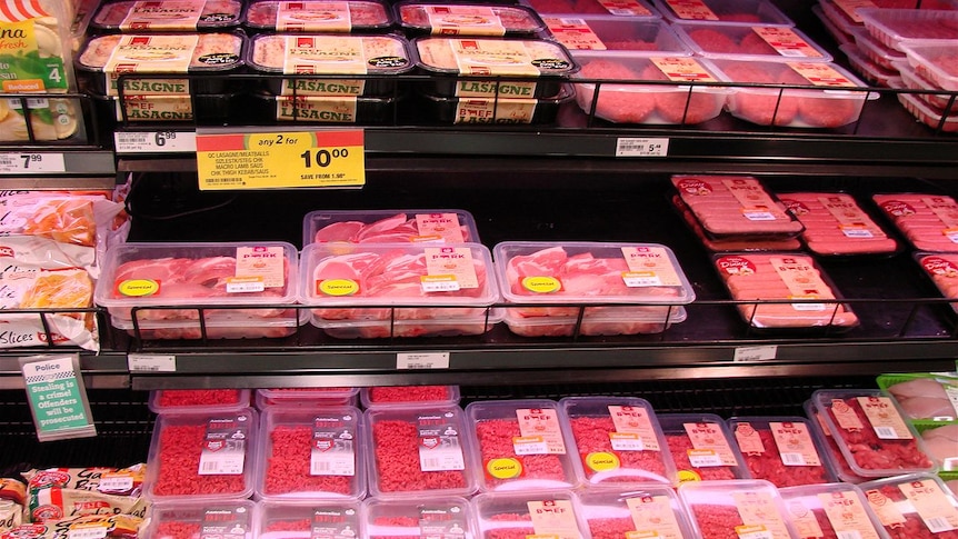 Meat on sale at Woolworths supermarket