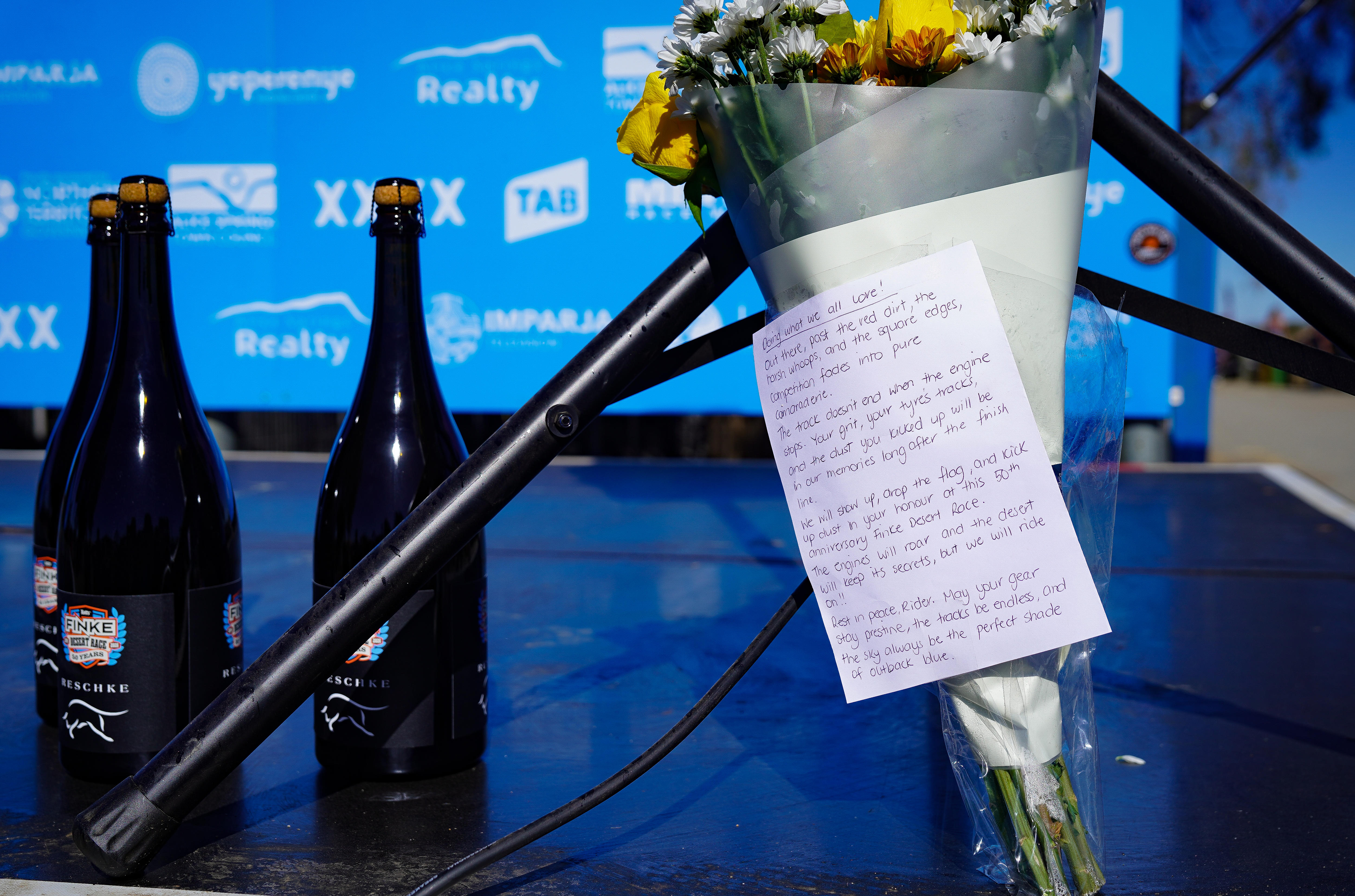 Flowers left after fatal motorbike crash