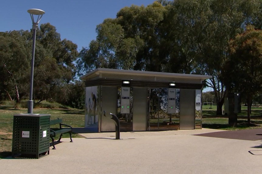 A public toilet in a park