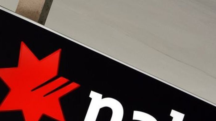 National Australia Bank signage outside a branch of the bank in central Sydney