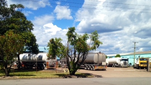 Trucks undergoing inspections at Carrington.