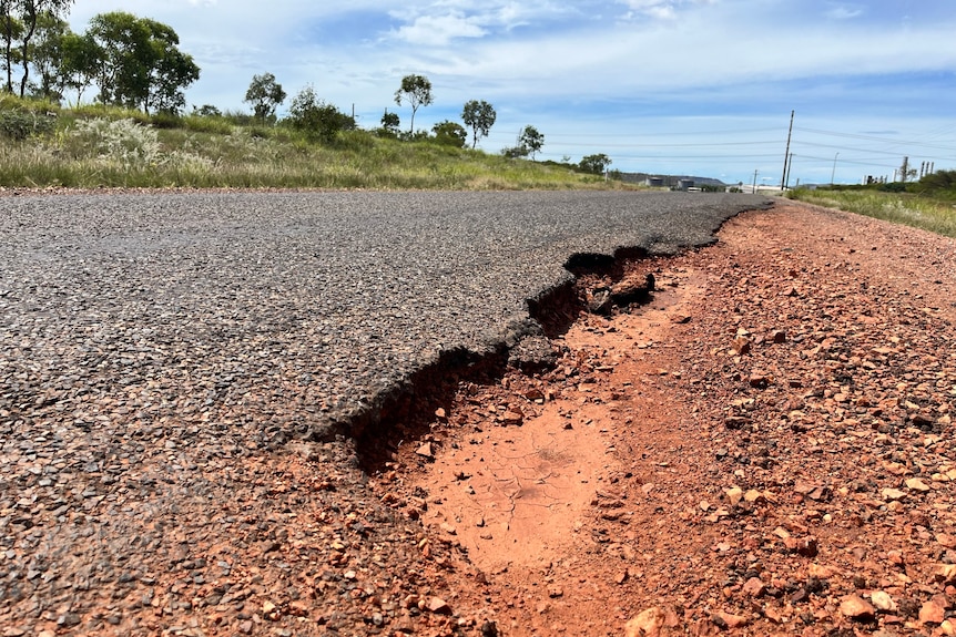 A crumbling outback road.