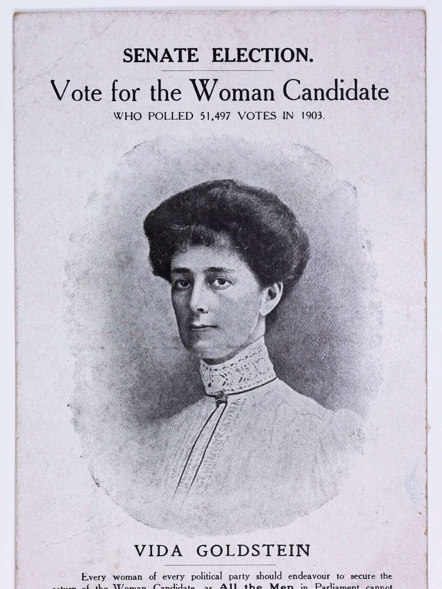 Illustration of Vida Goldstein, Victorian Senate candidate 1903