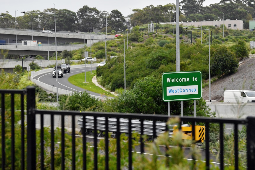 General view of the WestConnex M8 Junction in Sydney