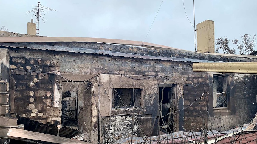 A farmhouse destroyed by bushfire on the lower Yorke Peninsula.