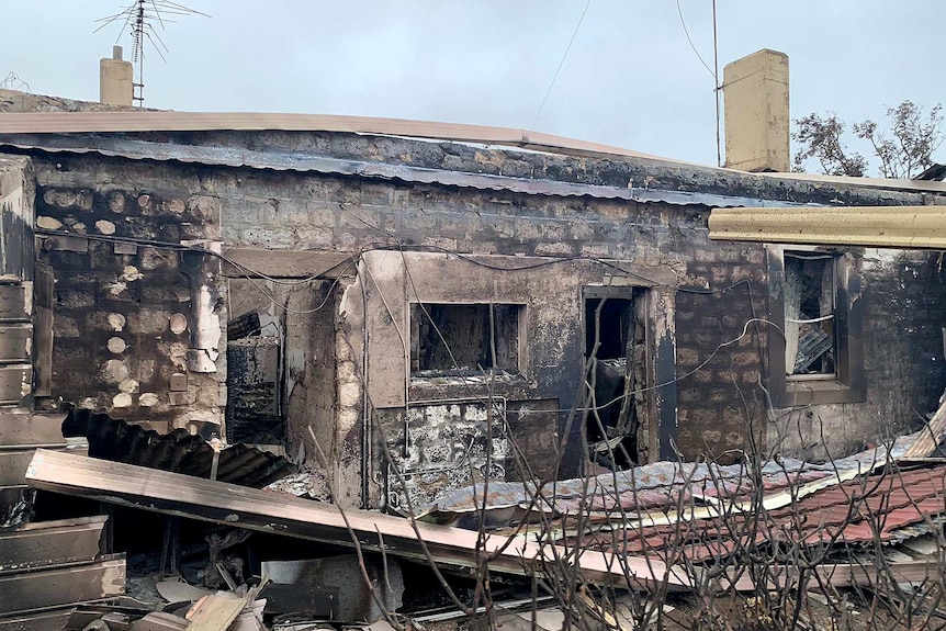 A farmhouse destroyed by bushfire on the lower Yorke Peninsula.