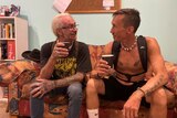 Tim and Brent are both homeless, they are having a cup of tea at a homeless hub