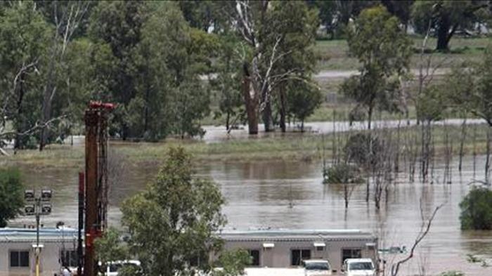 Queensland Gas Company camp under water near Roma