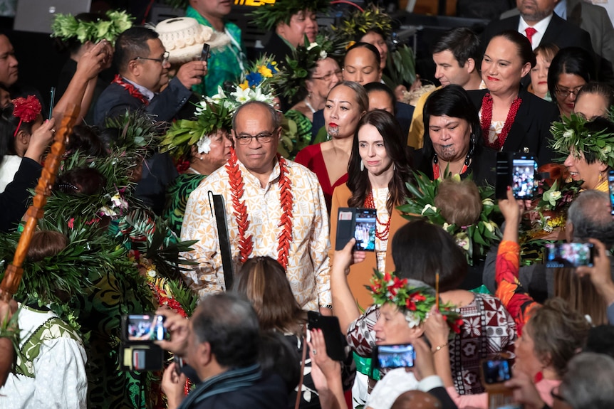 Il primo ministro neozelandese Jacinda Ardern partecipa a una cerimonia ad Auckland