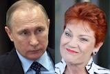 Composite of Pauline Hanson and Putin