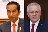 A composite photo of Indonesian President Joko Widodo and Australian Prime Minister Scott Morrison.  