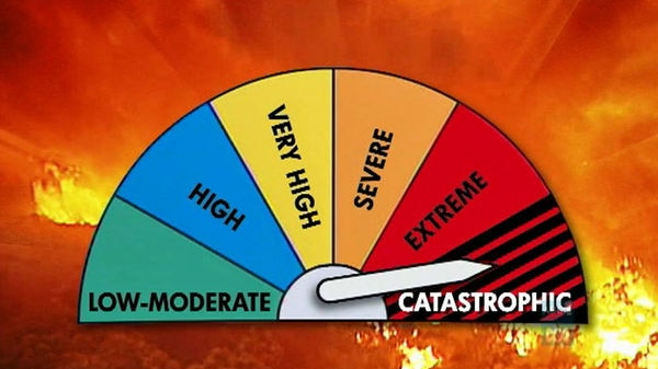 Catastrophic rating: residents are being urged to leave by tomorrow morning.