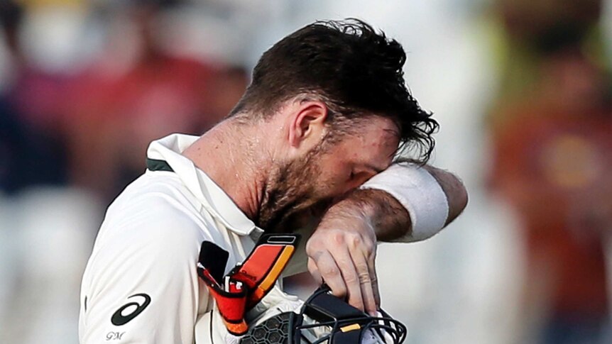 Australia's Glenn Maxwell walks off after dismissal against Bangladesh