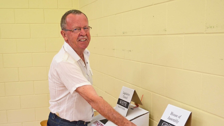 Independent Geoff Brock voted in his seat of Frome on SA election day.