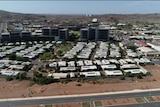 An aerial view of the Karratha township