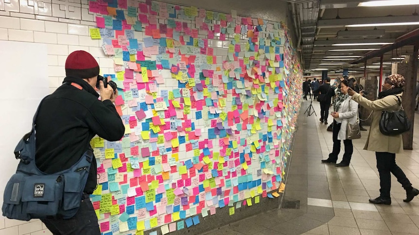 Stickers on the subway