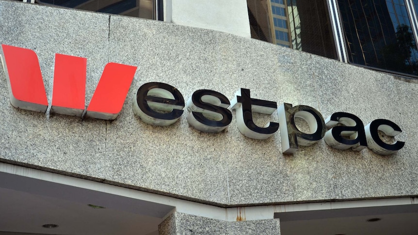 Westpac logo on a bank branch