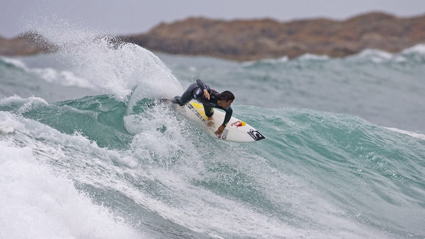 Surfer Jordy Smith competes in Tasmania's Cold Water Classic.