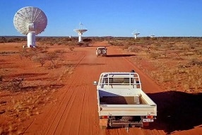 Large white antennas in the WA outback