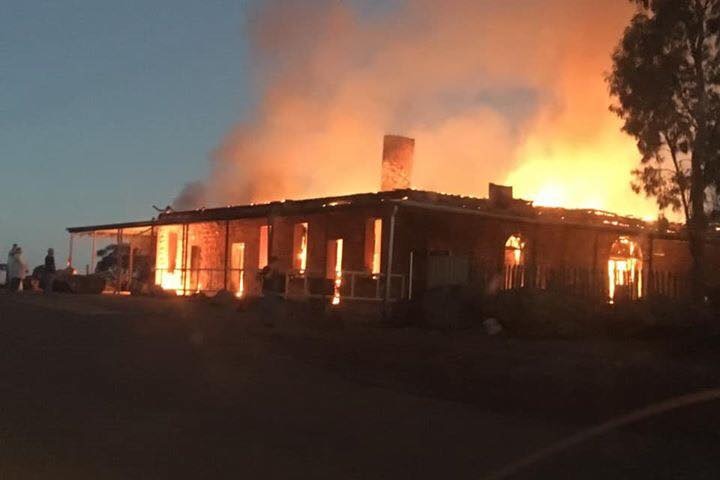 Flames and smoke coming from the Ora Banda pub.