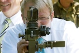 Kevin Rudd inspects some military hardware