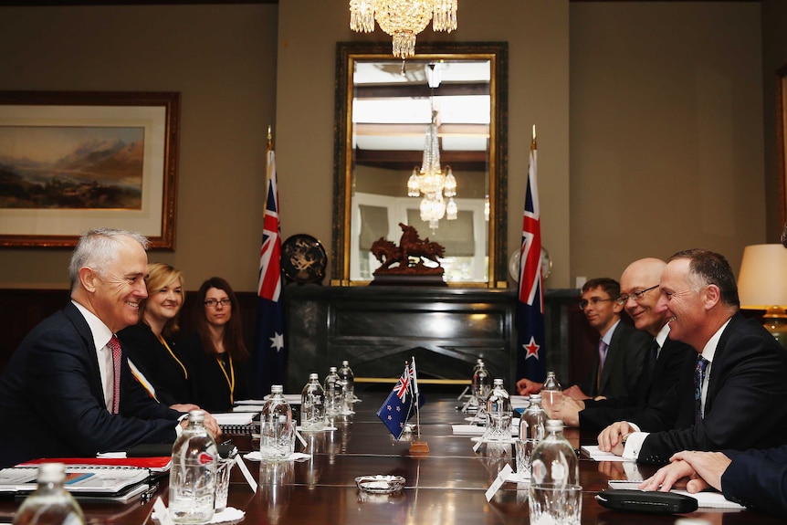 Prime Minister Malcolm Turnbull meets with New Zealand Prime Minister John Key at New Zealand Government House