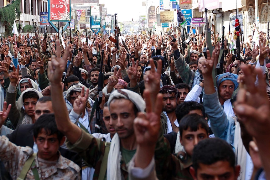 Yemen supporters of Houthi rebels