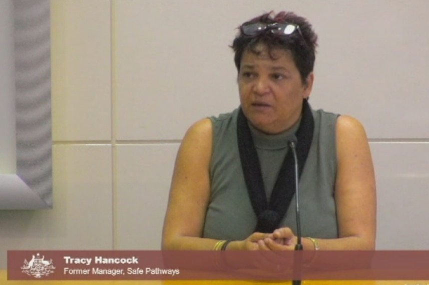 Former Safe Pathways manager Tracy Hancock gives evidence to the royal commission