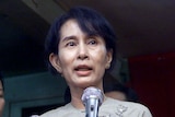Suu Kyi was taken from her house today to a court.