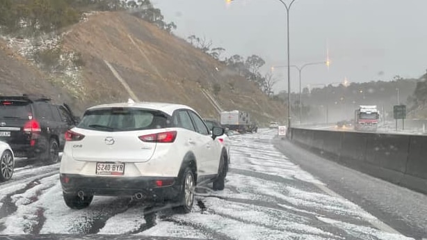 Heavy hail in Adelaide Hills sparks dozens of call-outs to SES, including for baby stuck in flooded car