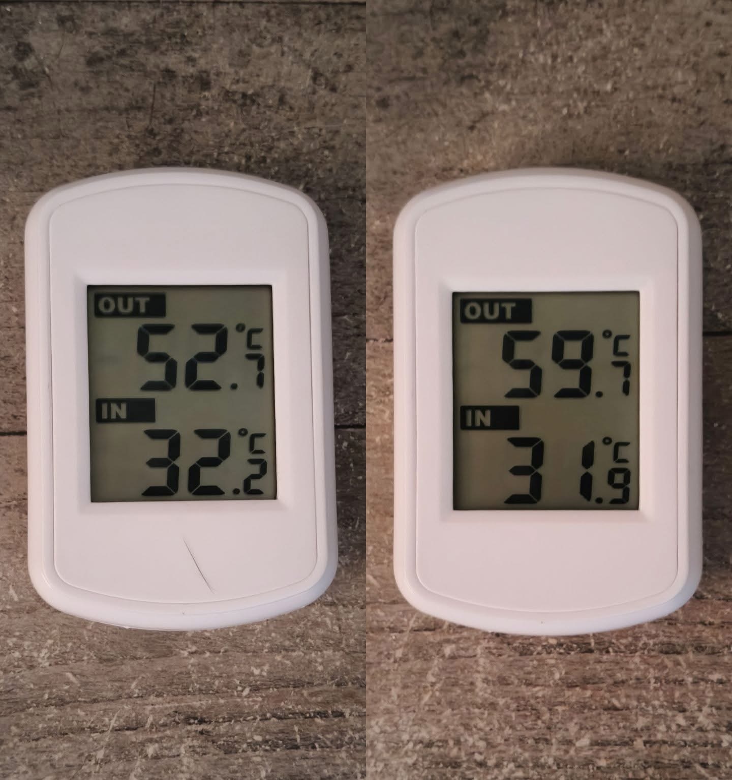 un termómetro personal que mide la temperatura interior y exterior