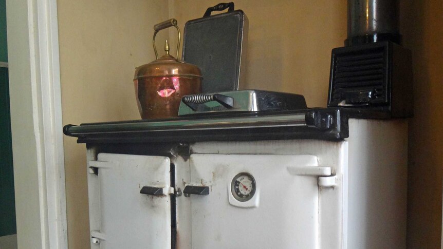 The old stove and water heater at Hawthorn Lodge