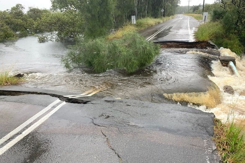 Une route inondée